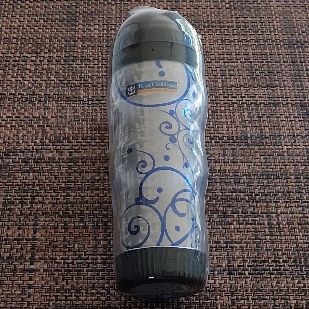 New in Sealed Pkg Royal Carribean/Coca Cola Water Bottle Tumbler with Lid